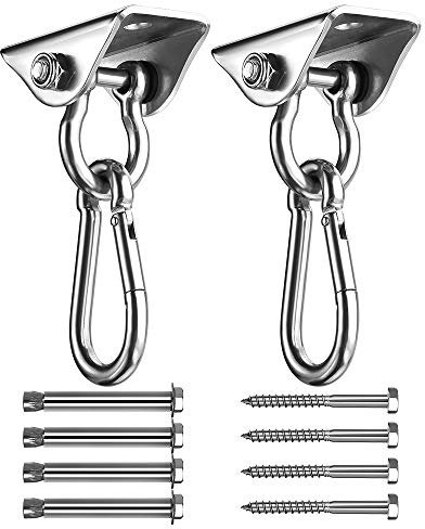 Awroutdoor SUS304 Edelstahl Schwerlast Deckenhaken Premium Hängematten Haken,4 Schraube für Beton Holz Yoga Hängematte Stuhl Sandsack,Wand-Haken,Decken-Haken,Traglast bis 450Kg