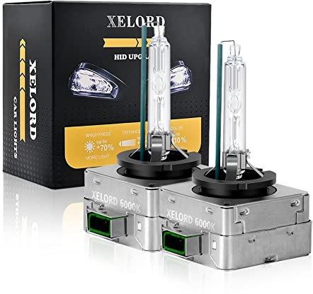 XELORD D3S Xenon Brenner Scheinwerferlampe 6000K Diamond Weißlicht 35W HID Fahrzeugscheinwerferbirne12V (2 Lampen)