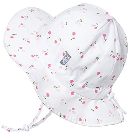 Jan & Jul Chapeau de Soleil pour Les bébés Filles, Protection Anti-UV 50+ UPF (S: 0-6 Mois, Cerises)