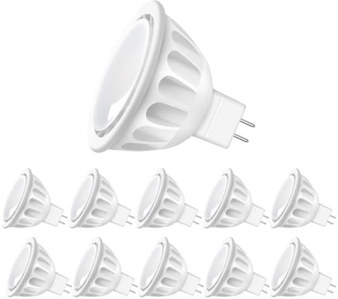 Torkase MR16 Ampoule LED Lampe Bulb, GU5.3 5W Equivalent 50W Ampoule Halogène Blanc Chaud 2700K 450LM AC/DC 12V Non-dim