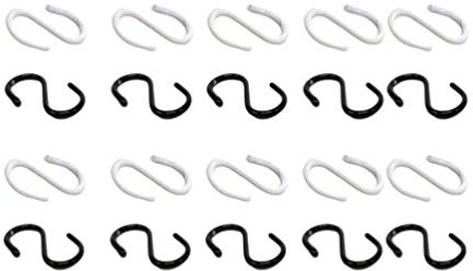 EXCEART 20 Stück Mini S Haken Metalldraht Haken Stecker Miniatur Puppenhaus Kleiderbügel für DIY Handwerk Schmuck Hängen Zubehör Schwarz Weiß