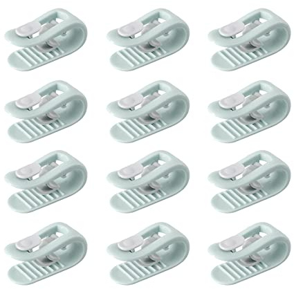 Gwotfy Clips para Funda de Edredón Antideslizantes, Clip de edredón sin Aguja Seguro, para Mantiene Las Esquinas en su Lugar y previene el Desplazamiento,Clips para Cortina de Baño, Ropa, 12PCS