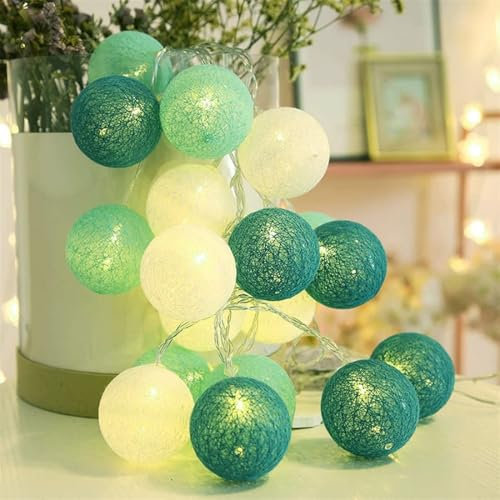 Ciskotu Ghirlanda Luminosa Cotone LED Con spina, 3,8M 20 Palline Decorativ Catena Luminoso Interno LED, Ghirlanda Luminosa Cameretta Bambini, per Balcone Festa Matrimonio Vacanze Decorazione Interna