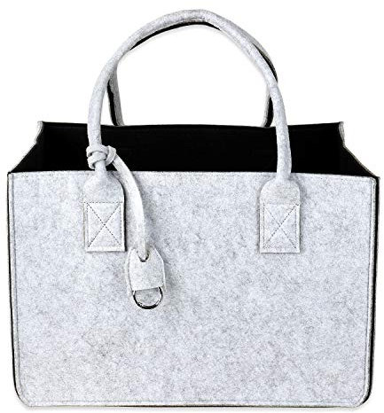 Schramm® Filztasche in 7 Farben 40x27x27cm Kaminholztasche Einkaufstasche Aufbewahrungstasche Filz Tasche Filztaschen, Farbe:schwarz