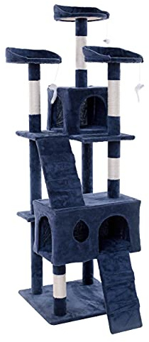 ESTEXO Katzenkratzbaum Kratzbaum Katzenbaum 170 cm XXL Spielbaum Kletterbaum für Katzen Kratzmöbel Spielmöbel Dunkelgrau