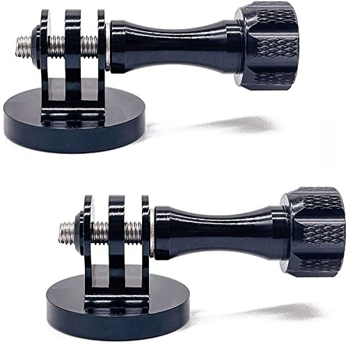 PEZEEU 2 x Adaptador de Montaje de Trípode de Aluminio para cámara Accesorios de Soporte de Cámara con Rosca de 1/4 de Pulgada Compatible con Cámaras de Acción(Negro)