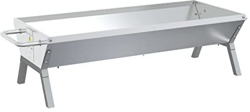 vidaXL Vassoio per Barbecue Argento 118x42x30,5 cm Acciaio Inox, vassoio bbq
