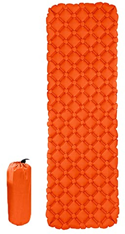Uppblåsbar liggmadrass Campingmatta Uppblåsbara madrasser Camp Air Madrass Utomhusmatta 5 färger Tältmatta Ultralätt liggunderlag Vandring Hopfällbar säng, Camping liggmatta (färg (orange) beautiful