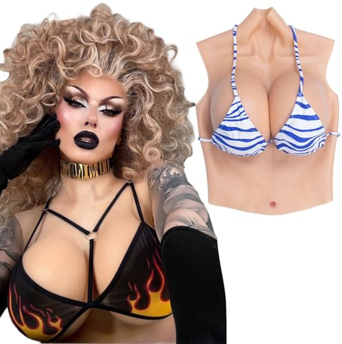 ALZRGORA Silikon Brüste Silikon Brustplatte Fake Brüste Halbkörper C-G Cup für Crossdresser Cosplay