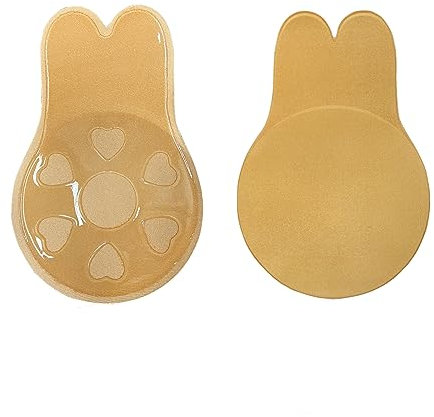 ZoomPlay Women Adhesive Bra, Invisible Strapless Backless Bra, Rabbit Lift-Up Bra for Girls Women, Suit for A/B Cup, Beige