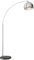HOMCOM Lámpara de Pie Arco Lámpara para Salón con Altura y Longitud Ajustable Interruptor de Pie para Bombilla E27 Potencia Máx. 40 W 110-115x30x170-180 cm Plata y Negro