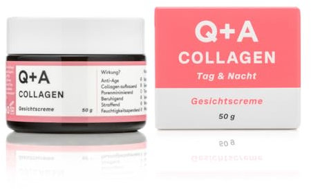Q+A Collagen Gesichtscreme. Vegetarische, aus Meeresalgen gewonnene Collagen Creme für alternde Haut. 50 g
