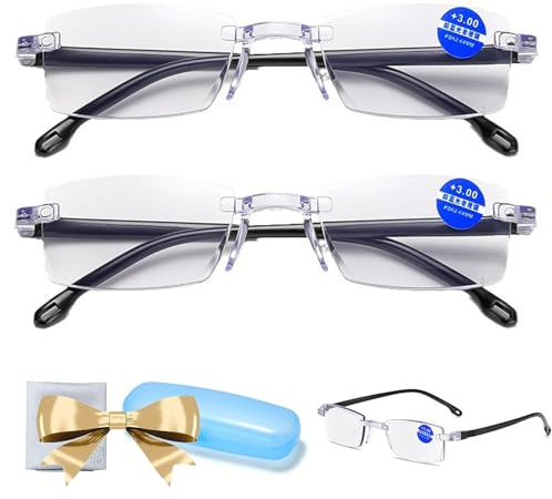 TETGSET Zoom Brille, Autozoom-Brille FüR Presbyopie, Intelligente Zoom Brille, Zoom Lesebrille, Smart Zoom Brille, Automatische Zoom Lesebrille (2.0X,2 Stücke)