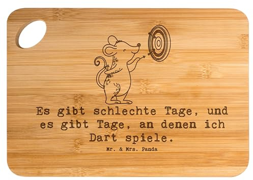Mr. & Mrs. Panda Bambus - Schneidebrett Dart spielen - Geschenk, Hobby, Dart Turnier, Schneidbrett, Gewinn, Küchenbrett, Hackbrett, Holzbrett,