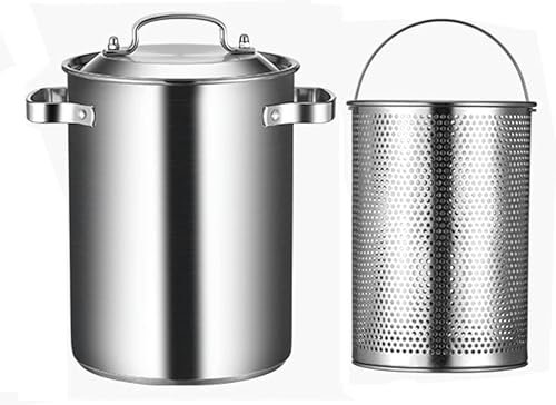 4 -Liter Asparagus Pot, Pasta Asparagus Vaporizer, French Frying Pot, 304 Stainless Steel Paste Kitchen With A Housing Basket And Home Cover, Kitchen, Restaurant