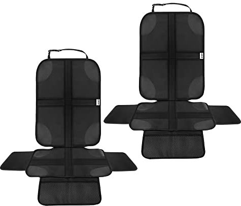 Ezilif Car Seat Protector, 2 Pack 600D Oxford Fabric Car Seats Protectors for Child Seats Fits ISOFIX, Waterproof Baby Seat Protector with Pockets and Thick Pad Cover for Kids
