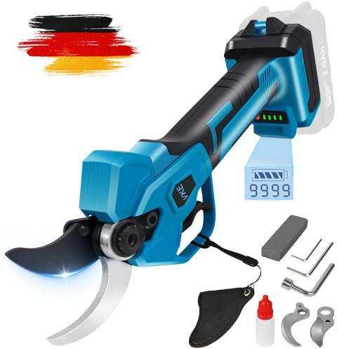 VKE Akku Astschere Max 40mm Schneiddurchmesser mit LED, 600W ProfessionelleSchnurlose Elektrische Gartenschere Anzeige Kompatibel mit 18V Akku Akku Gartenschere(Batterie nicht Enthalten)