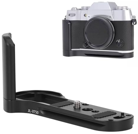 Plyisty Camera L Bracket Handle for Fuji X-T50, Tripod Quick Release Plate with 1/4 3/8 Inch Screw Hole & 38mm for Arca Slot, Camera Quick Release Mount QR Plate for Fuji X-T50