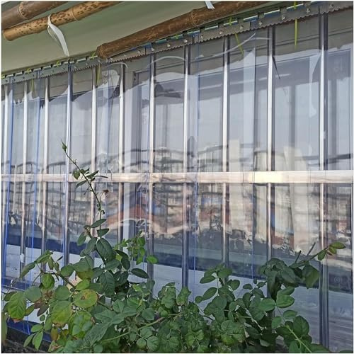 Cortina de Puerta de Tiras de PVC Transparente Impermeable de 1,6 mm de Grosor, Ideal para Uso doméstico, almacén y Comercial. Tiras de plástico Transparente para eficiencia energética y con