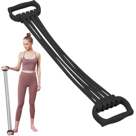 Doiyislem Bandas De Estiramiento | Bandas para Espalda con Asas - Equipo De Estiramiento Ajustable Antideslizante, Accesorios Ligeros para Gimnasia En Casa