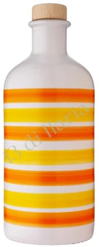 Olio Extra Vergine di Oliva 500ml | Orcio Giallo in Ceramica Decorata a Mano | Estratto a Freddo | Idea Regalo