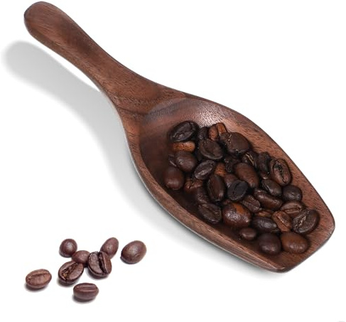 Black Walnut Wooden Coffee Scoop, 1 Tablespoon/15ml Coffee Bean Scoop for Ground Coffees Multipurpose Wood Sugar Scoop/Shovel Measuring Wooden Scoops for Jars Canisters, Seasoning Bath Salts Loose Tea