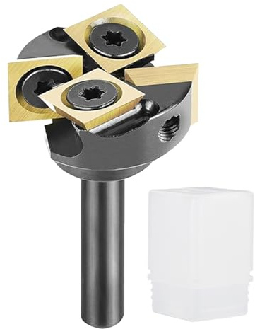 Yechiry Fresa CNC per Pannelli di Compensato, Gambo 1/4 Pollice, Diametro di Taglio 1 Pollice, Inserto in Carburo, 2+2 Scanalature Fresa per Livellamento Lastre per Lavorazione