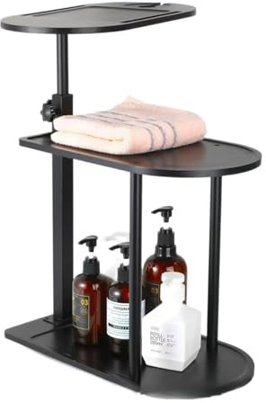 Bath Tub Tray Table, 3 Layer Freestanding Bamboo Bath Tray for Tub Bathtub & Bathroom Accessories, Spa Organizer for Tub Side Use, 8.66 x 15.74 x 34 inches