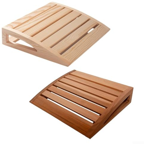 Poggiatesta per sauna in legno naturale, progettato con doghe larghe e curve morbide per migliorare il comfort mentre si è seduti o sdraiati (B)