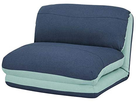 Mendler Schlafsessel HWC-E68, Schlafsofa Funktionssessel Klappsessel Relaxsessel, Stoff/Textil - hellblau/dunkelblau