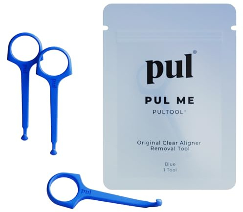 PUL Outil de retrait d'aligneur PUL - Bleu | Crochet sûr et hygiénique pour Invisalign et dispositifs de retenue | Conception douce sans BPA pour un usage quotidien | Paquet de 3