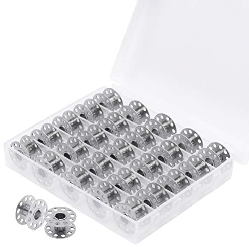 kuou 25 Pieces Sewing Machine Bobbins, Empty Metal Bobbins Spool Sewing Spools with Storage Case for Brother, Toyota, Singer, Janome, Kenmore