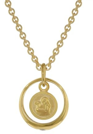 trendor Halskette mit Amor-Taufring Gold auf Silber 75954-45 45 cm