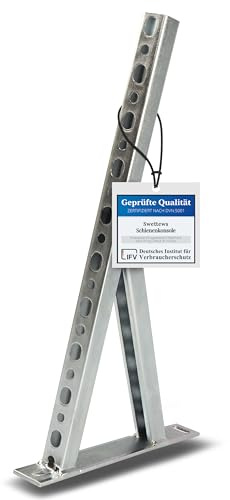 Schienenkonsole swettews 400 bis 700 mm Wandträger Auslegerkonsole Schwerlastträger Träger (600 mm) in Silber, verzinkter Stahl, Wandmontage, 1 Stück, Stahlrahmen