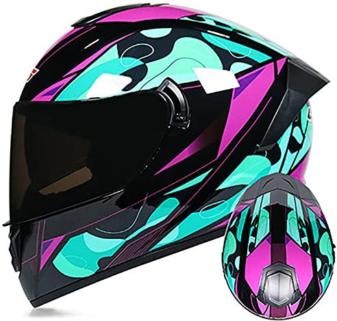 YLXD DOT-zertifizierter Motorrad Integralhelm für Erwachsene Motorrad helme Sturzhelm für den täglichen Pendelverkehr Herren Damen K,S