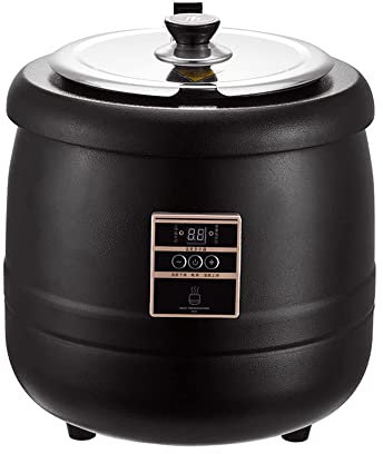 MNSSRN 10L Four À Soupe À Affichage Numérique, 304 Cuisinières À Soupe en Acier Inoxydable, Seau De Soupe Isolante pour Le Petit Déjeuner Buffet De Porridge De L'hôtel