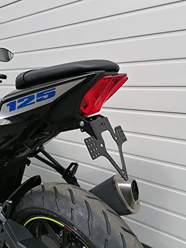 Kennzeichenhalter für Suzuki GSX-S 125 GSXR 125 Bj 2018-2026 GroFaTec EVO Kennzeichenträger Nummernschild Träger Halter kurzes Heck Heckumbau Porta Targa gsxs125