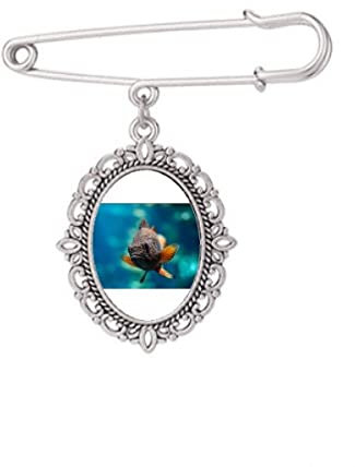Kleine Brosche mit tropischen Fischen, Meeresorganismen, Anstecknadel, Kleid, Hemd, Schal, Clips, M