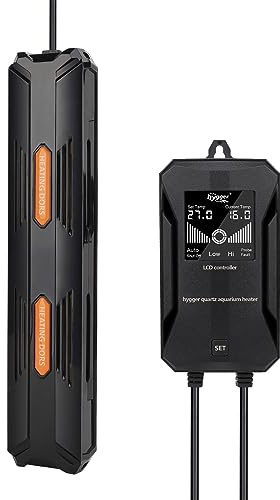 hygger Chauffage Aquarium,Chauffage pour Aquarium 500W Température Réglable avec Régulateur de Température Numérique LCD pour Réservoir de Poissons de 250-343L