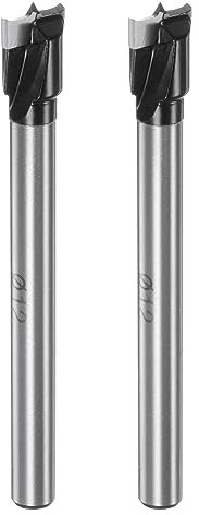 sourcing map 2pcs Forstner Drill Bit 12mm (15/32) K30/C1 Tungsten Carbide Tip Triangle Shank Wood Forstner Bit Opener Cutter for Hinge Hole Drilling Woodworking