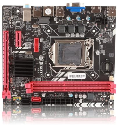 Annadue Carte Mère DDR3 avec 2 Emplacements DDR3 pour Processeurs Corei7, I5, I3 (LGA1155), Réseau Haut Débit, HD Numérique, Alimentation Stable, Matériau PCB