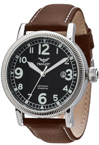 Strela Pilot 43mm Automatik Militär Fliegeruhr mechanisch B-Uhr militär Borduhr Retro