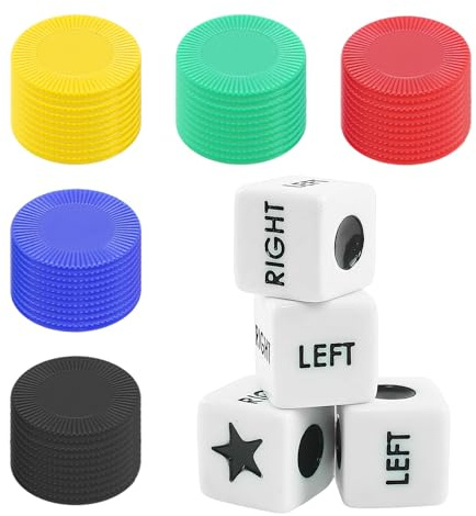 Set da gioco a 4 dadi e 50 chip a colori, perfetto per intrattenimento, feste in casa