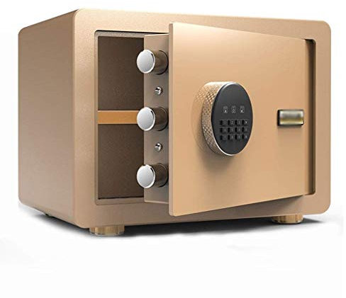 BIANBIANBH Caja Fuerte con contraseña, Caja Fuerte contra Incendios y Agua, Caja Fuerte Extra Grande, con Alarma, Caja Fuerte antialmacenamiento con contraseña electrónica (Oro Local)