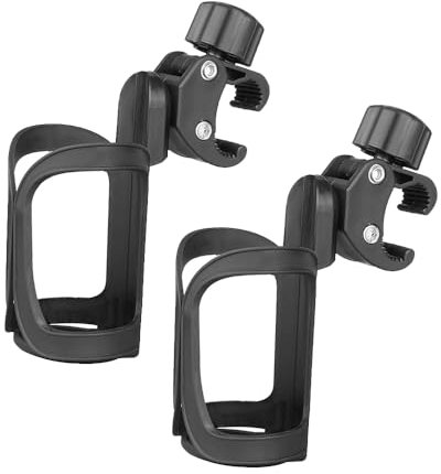 Voarge 2 Stück Getränkehalter für Kinderwagen,360 Grad Rotation Nuckelflaschen kaffeehalter, Flaschenhalter Fahrrad, Getränkehalter Fahrrad,Fahrräder, Kinderwagen und Rollstuhl