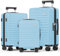 SHOWKOO Suitcase Sets 3 Piece Hard Shell PC Expandable Lightweight Durable Carry on Travel Hand Luggage with Double Spinner Wheels & TSA Lock, Sky Blue