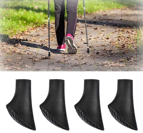 4 Stück Nordic Walking Stöcke Gummipuffe, Walking Stöcke Gummipuffer, Gummipuffer Nordic Walking Stöcke, Walking Pads Für Trekking Asphalt Kies Gebirge Mit Durchmesser (10mm)