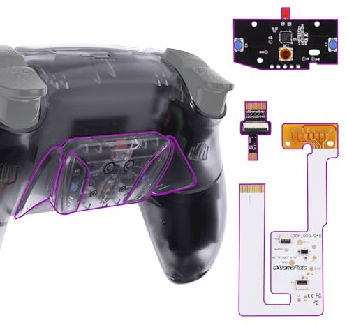eXtremeRate Rise4 V3 Remap Kit per ps5 Controller Joystick BDM-030/040/050,4 Tasti Aggiuntivi Palette Back Button Paddles Cover Posteriore per ps5 Joypad-Senza Controller-Trasparente Bianco