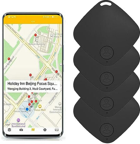 FiTspi 4Pcs Tile GPS Tracker,Wallet Key Pet Finder,Smart Bluetooth Tracker with Anti-Lost Alarm Reminder for Keys, Pets, Phone, Wallet, Handbag, Wireless Anti-lost Tracking Device for IOS & Android