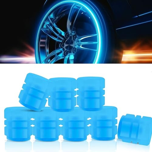 16 Stück Fahrrad Ventilkappen Led,Reflektierende Leuchtende Ventilkappen Auto Leuchtend,Universelle Fluoreszierende Autoreifen,Ventilkappe Reifenventilkappen für Autos Ventildeckel (16 Blau)